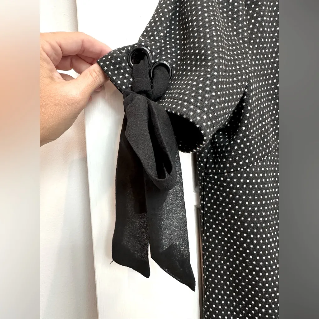 Anthropologie Hutch Black White Polka Dot Dress Bow Tie Pinup Rockabilly Size S - Image 3