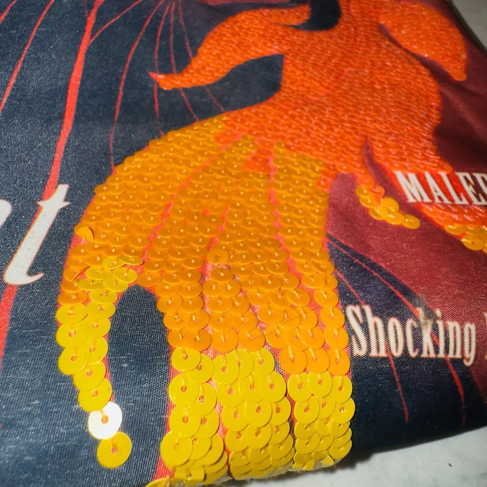 Disney Store Villains Maleficent Tote Bag Handbag Sequins 15"x16" Vintage - Image 2