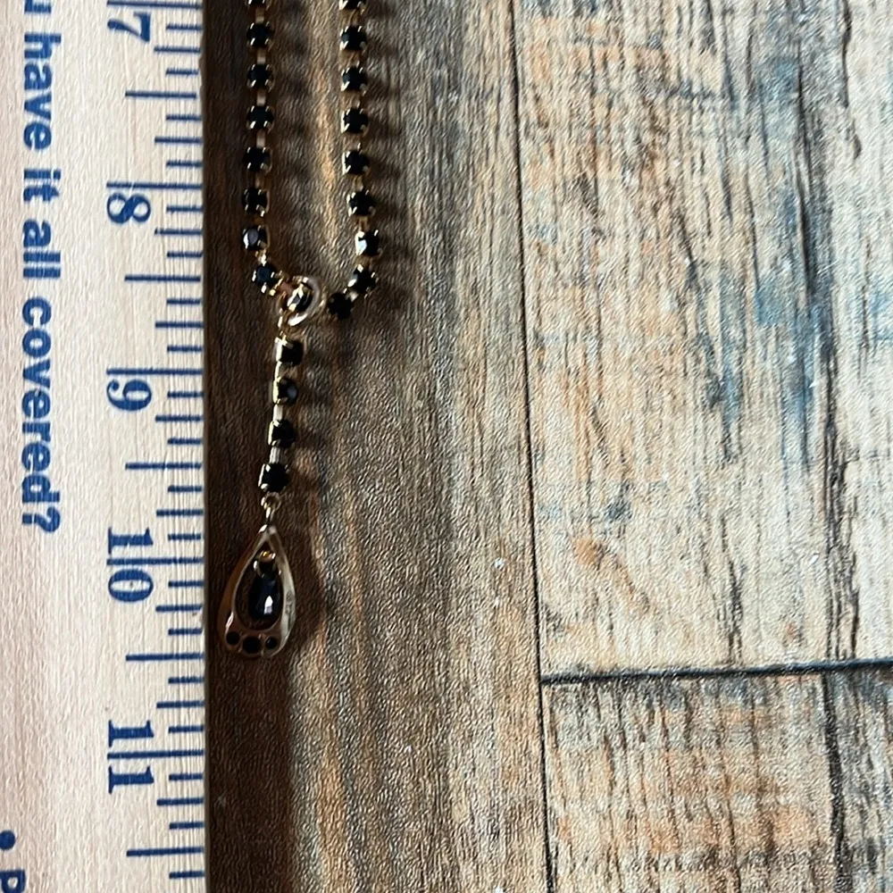 Swarovski Black Crystal Teardrop Pendant Gold-Tone Necklace - Image 9
