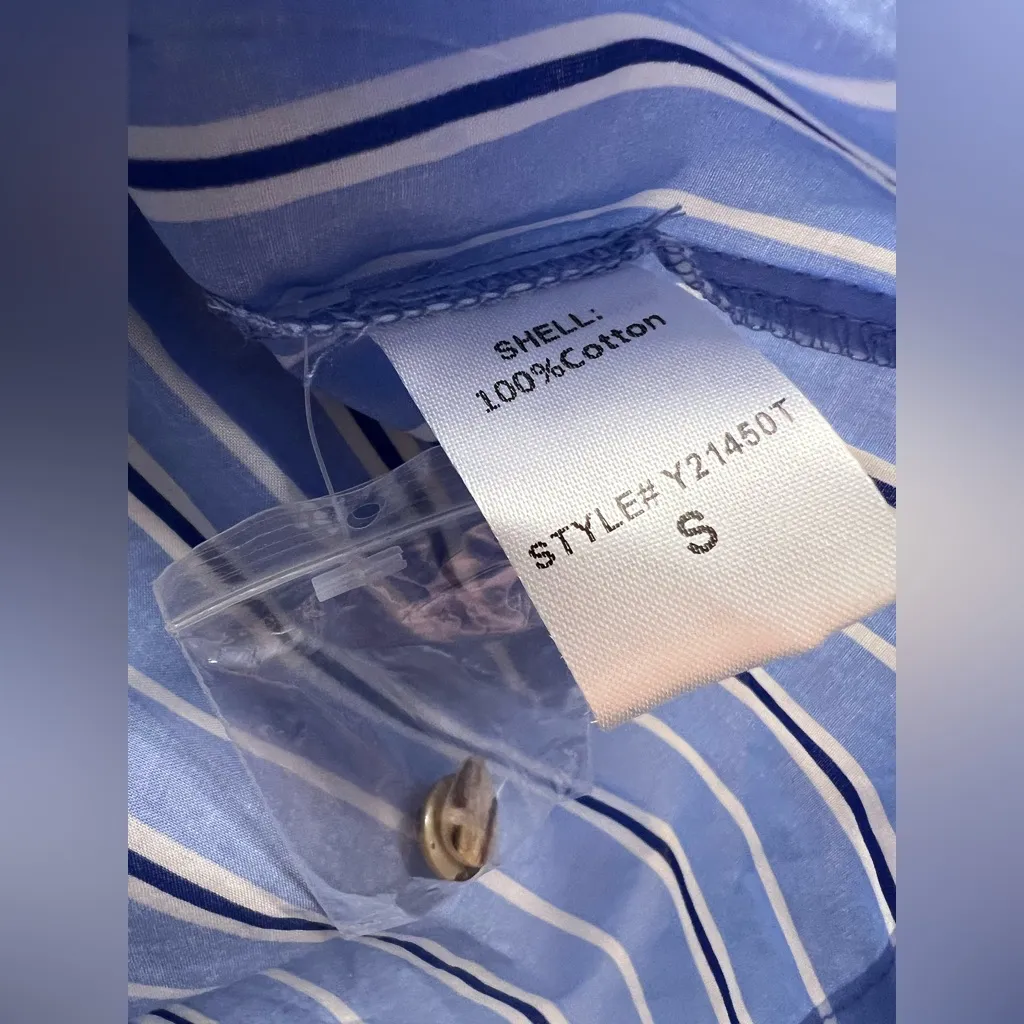 Tuckernuck Pomander Place Shades of Blue Stripe Tiered Cara Dress long sleeve S - Image 5