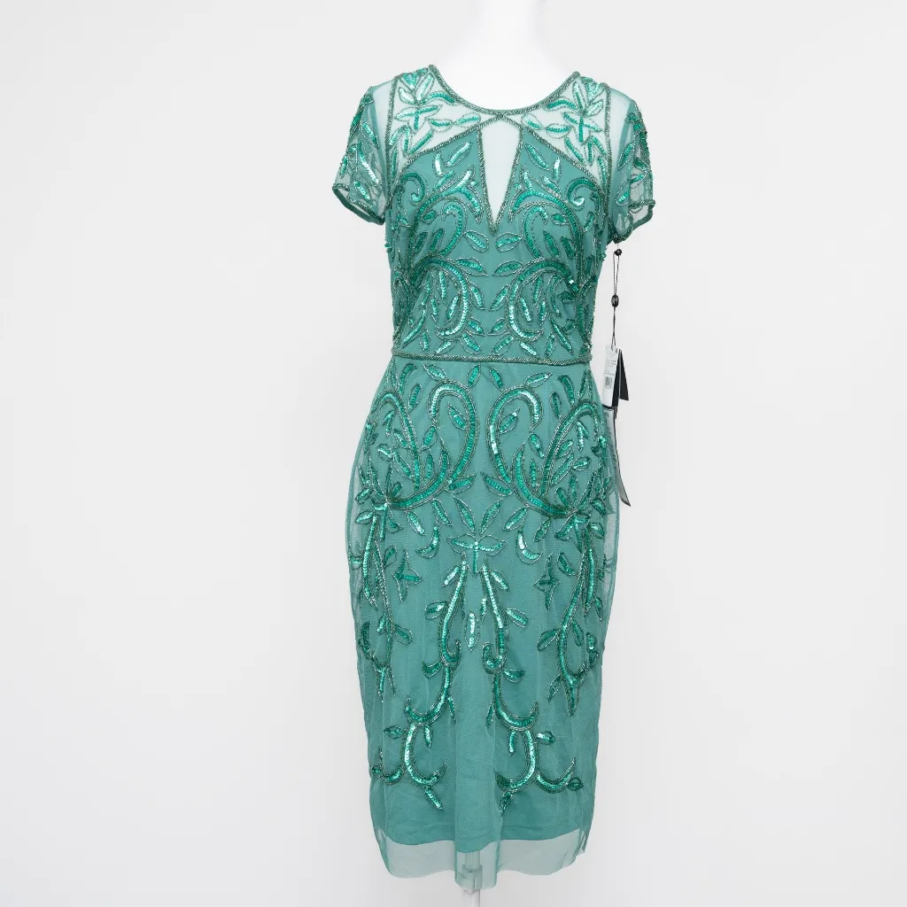 Adrianna Papell - Short Cut Out Beaded Sheath Dress. - Image 2