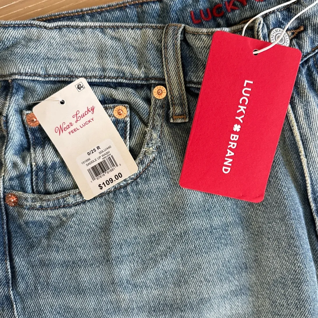 Lucky Brand Jeans Barrel Wide Leg Size 0/25R Saddle Up Wash - Image 3