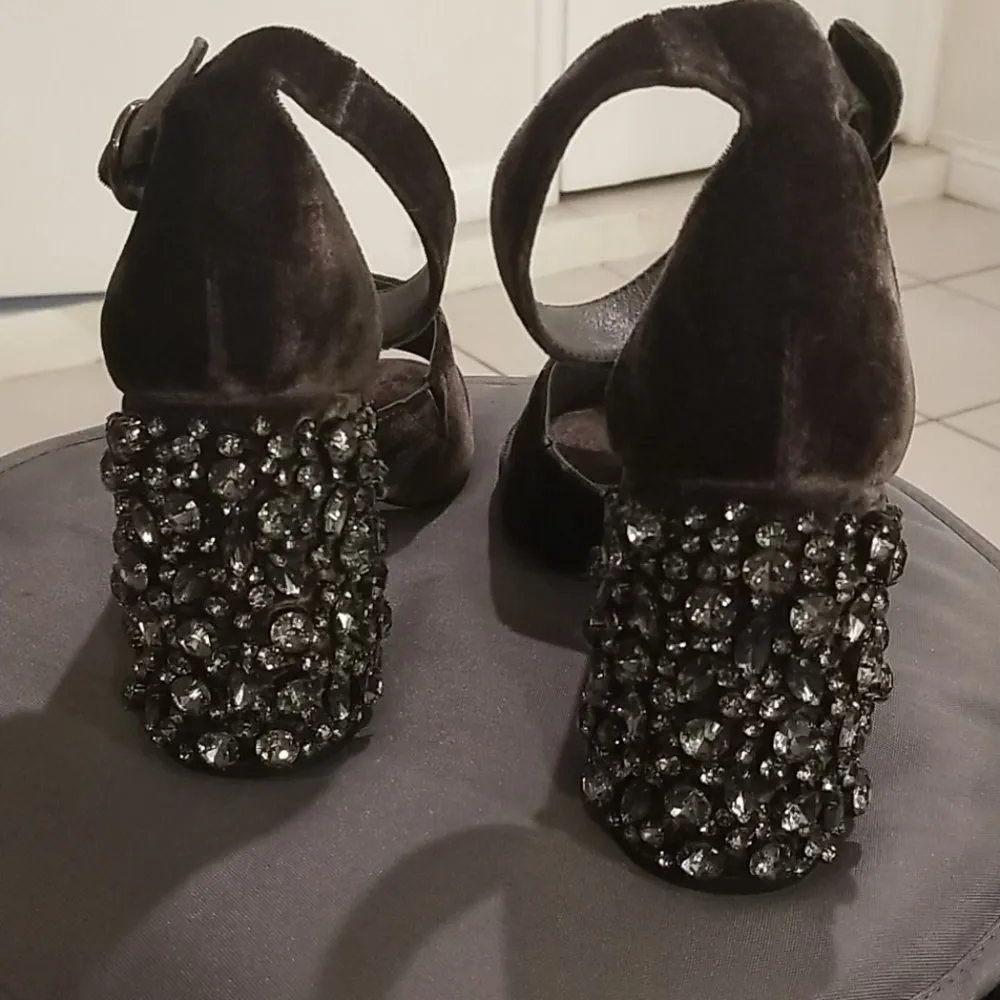 💕JOIE💕 Lafayette Velvet Heel Sandal In Coal - Image 14