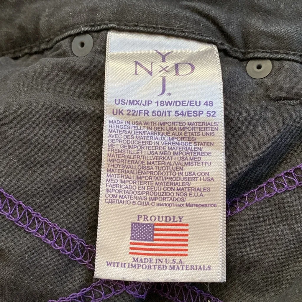 NYDJ 🖤 Wide-Leg Denim Jeans | Trouser Silhouette |18W | Black | Style #WBQZ1329 - Image 13