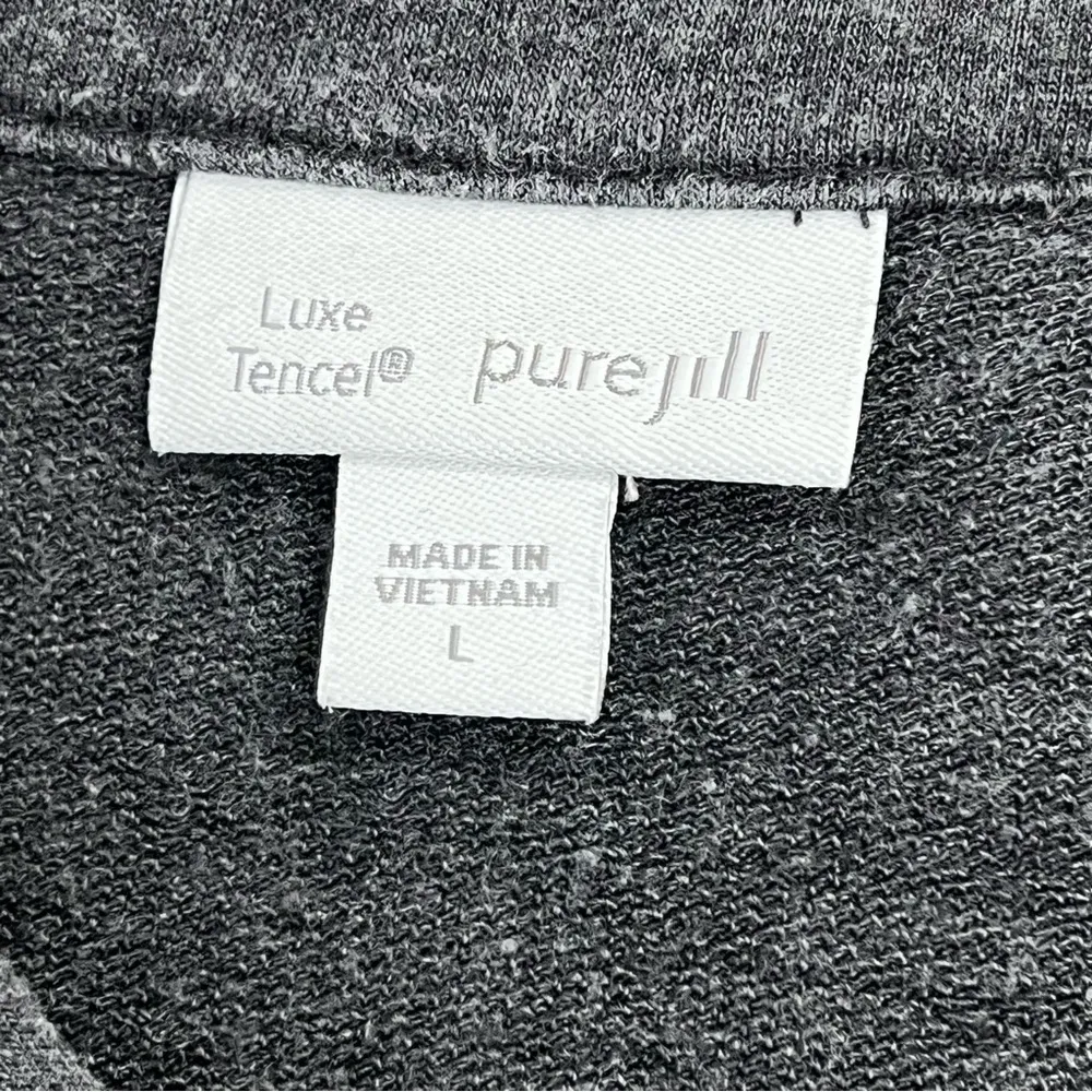 J.Jill Pure Jill large luxe tencel womens grey long sleeve casual lounge - Image 5