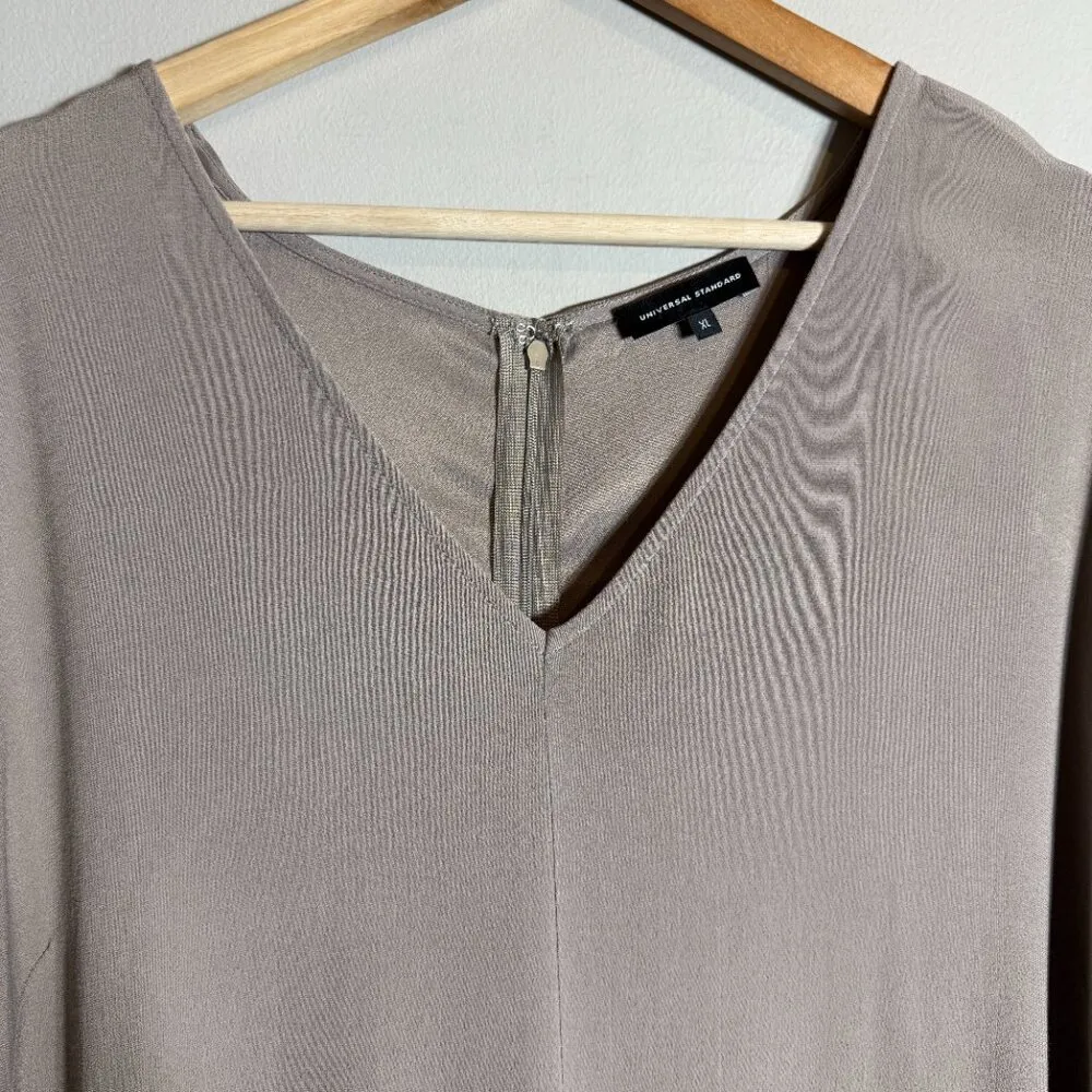 Universal Standard Kia Wide Leg Crop Jumpsuit Women's XL (26-28) Tan Minimalist - Image 7