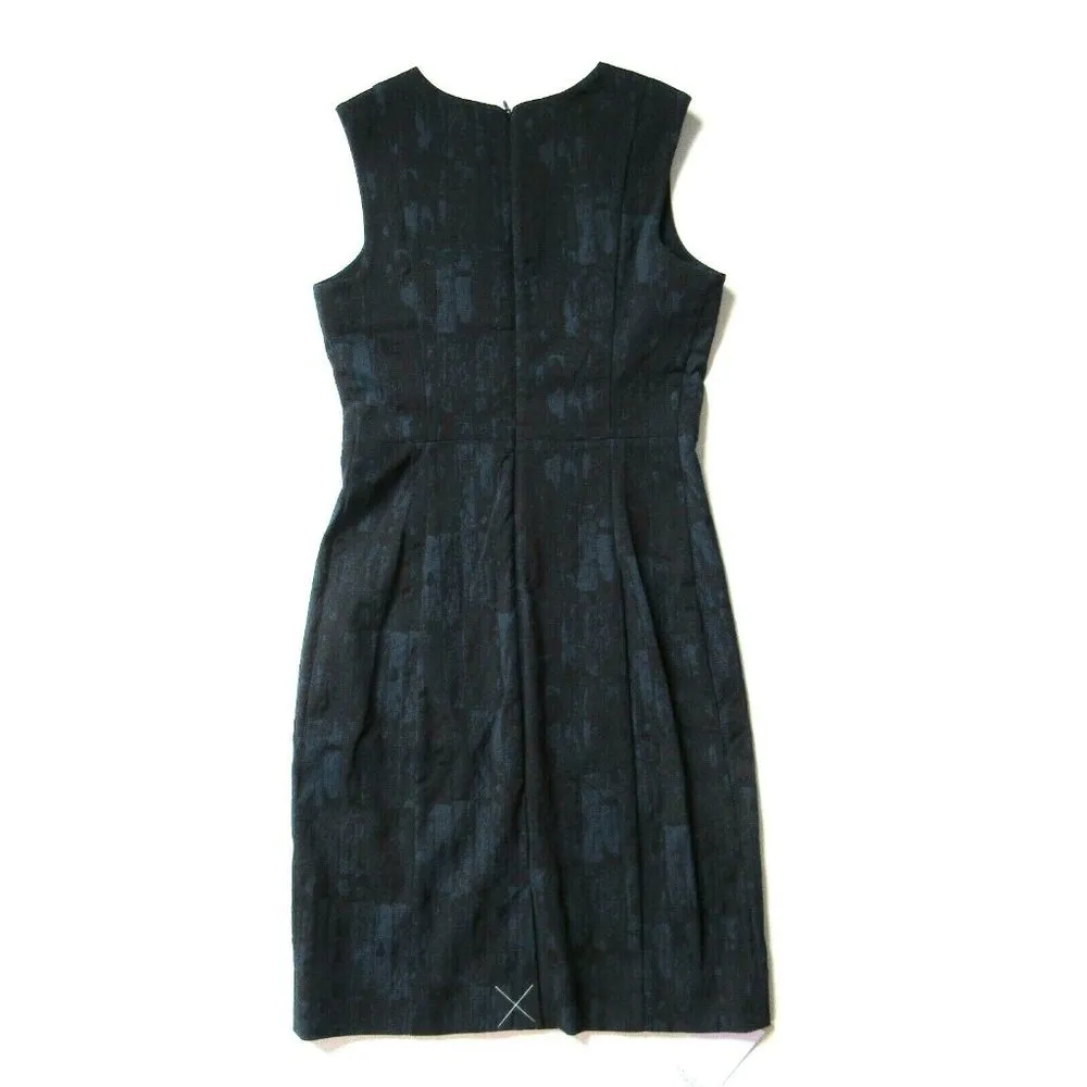 NWT MM. Lafleur The Shirley in Blue Black Brush Jacquard Sheath Dress 2 $240 - Image 7