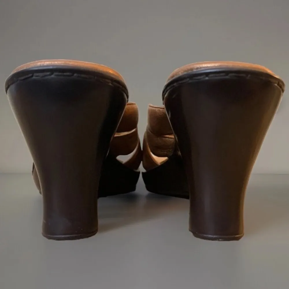 SOFFT Womens Copper Metallic Leather Wedge Sandals Size 8.5M Brown - Image 8