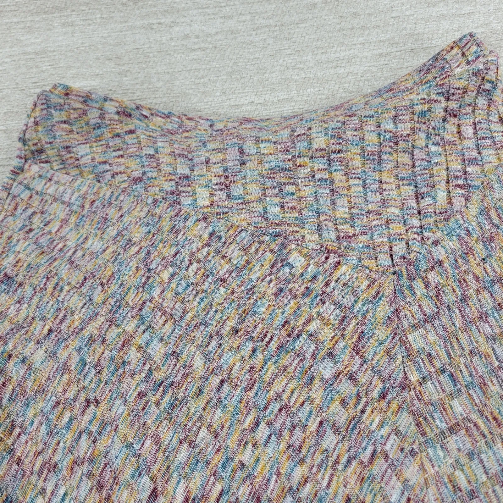 Vanessa Virginia Knit Skirt Large Asymmetrical Maxi Multicolor Textured Lined - Image 8