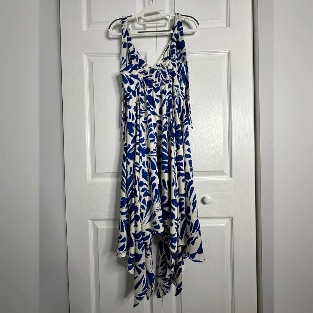Alexis x‎ Target Women’s XS Sleeveless Elegant Floral Midi Cocktail Blue Dress - Image 4