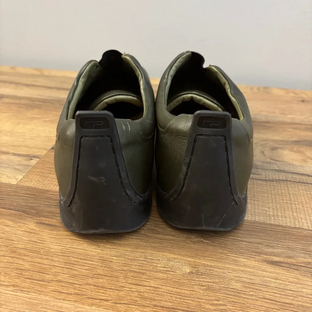 Birkenstock Footprints Leather Slip On Comfort Shoes Loafers Olive Green - Image 8