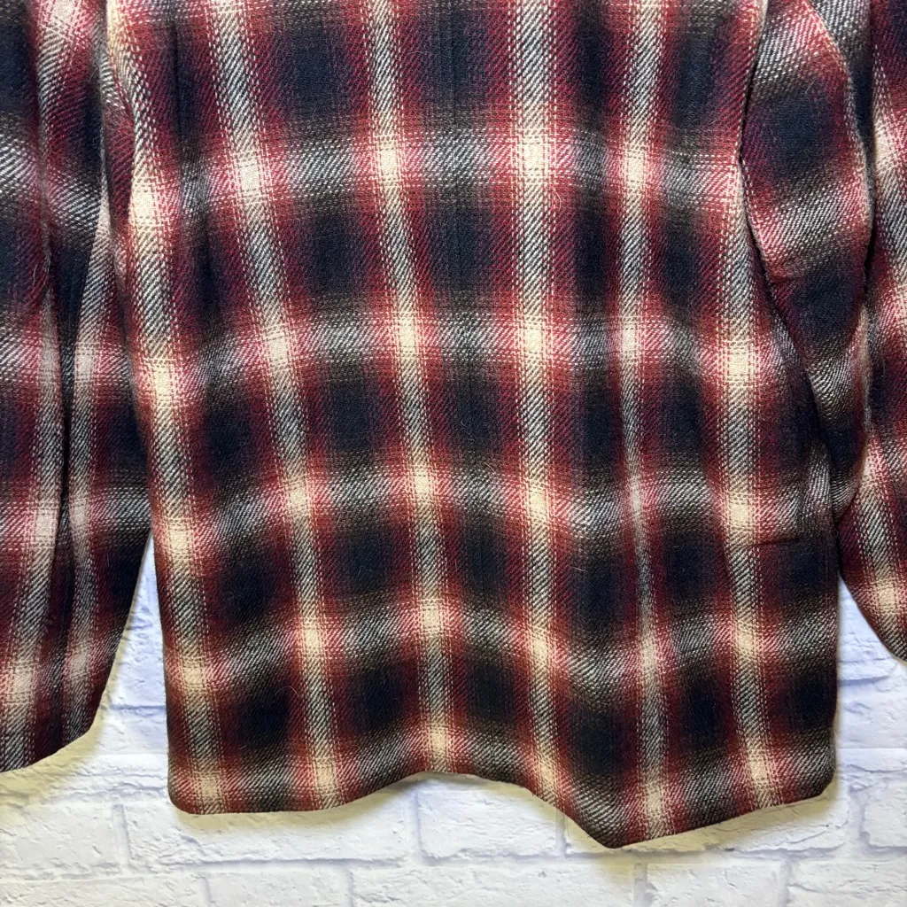 Vintage Eddie Bauer Jacket Womens Medium Wool Plaid Button Barn Chore Coat - Image 11
