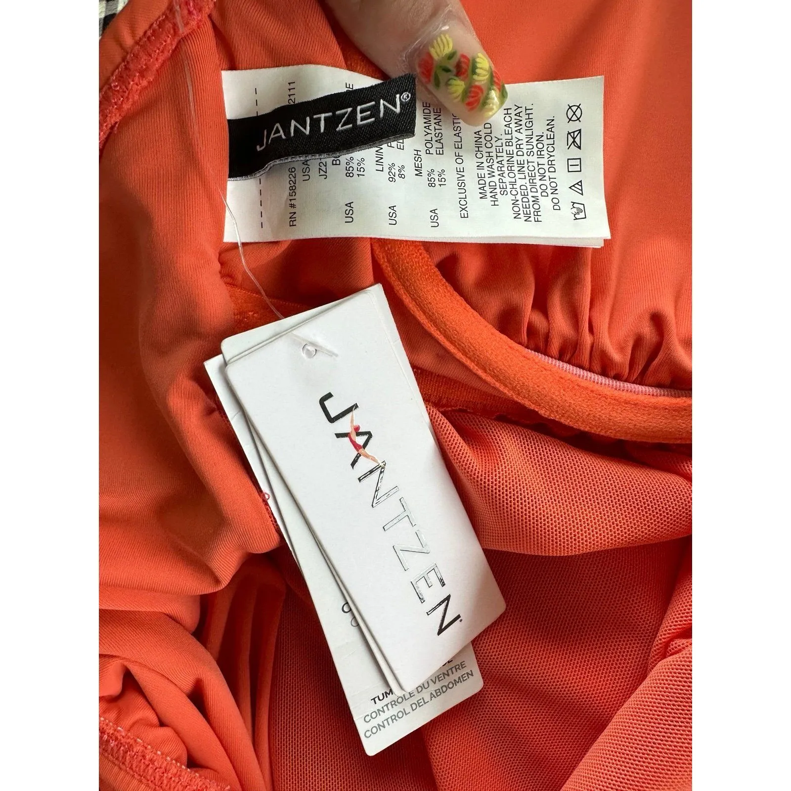 Jantzen NWT Women's UPF 50 Ruched Back Twist Tummy Control One Piece Swimsuit 8 - Image 5