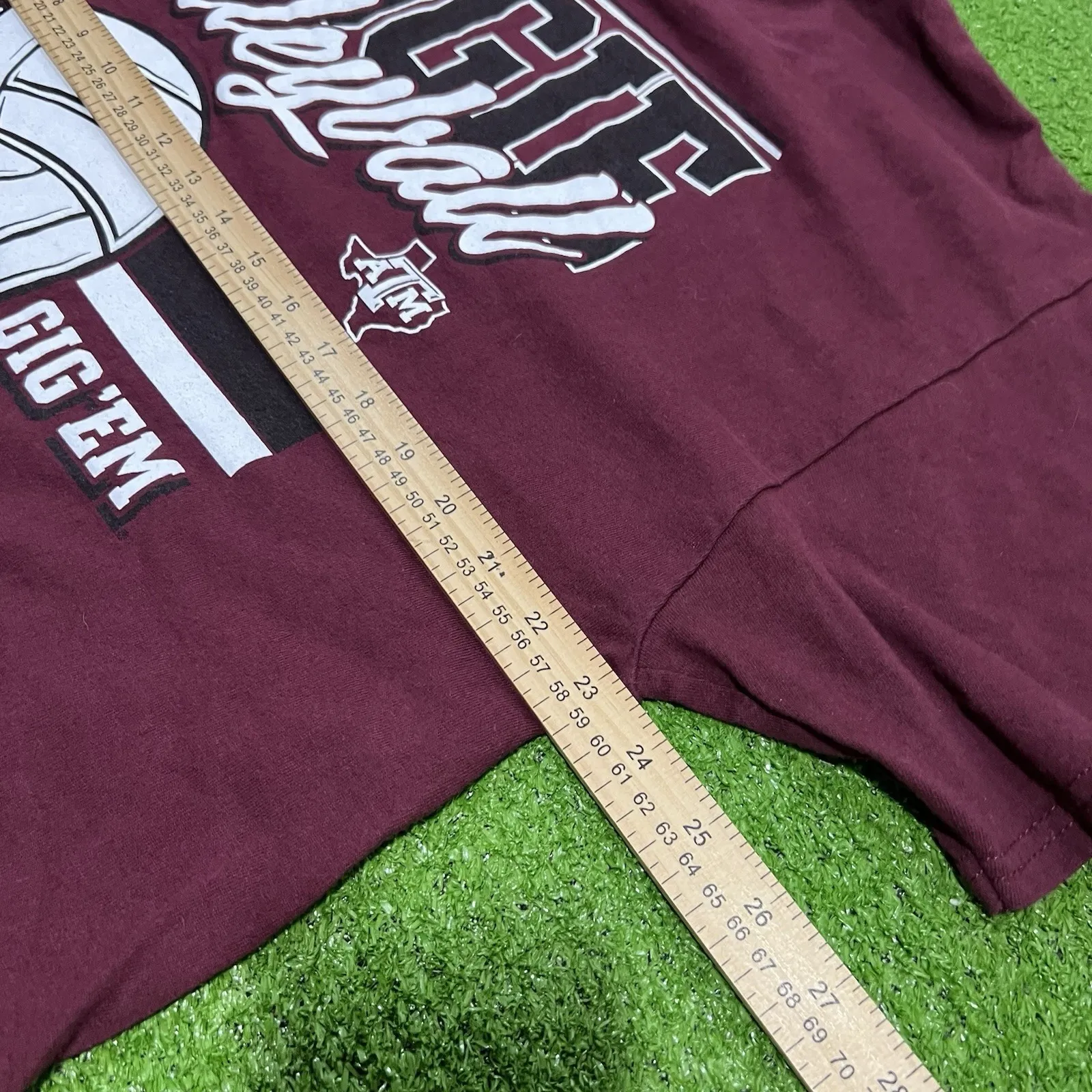 Retro Texas A&M Volleyball Shirt XL Aggie Maroon Out Red - Image 4