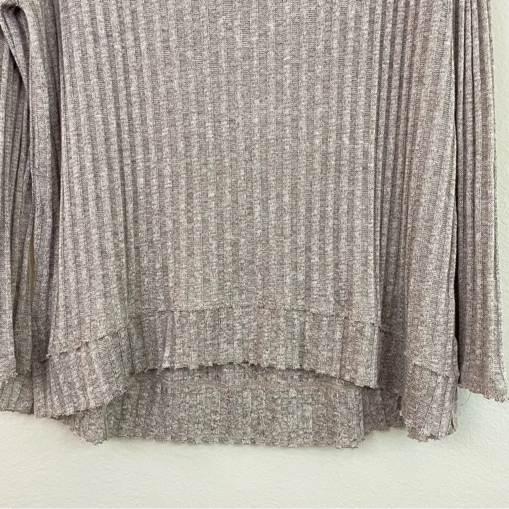 Free People Clarissa Ribbed‎ Knit Funnel Neck Lightweight Tunic Sweater Size L - Image 5