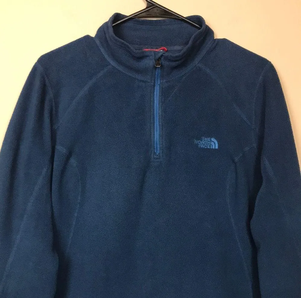 The North Face Women’s Blue Fleece Quarter Zip-Up Pullover Sweatshirt - Image 2