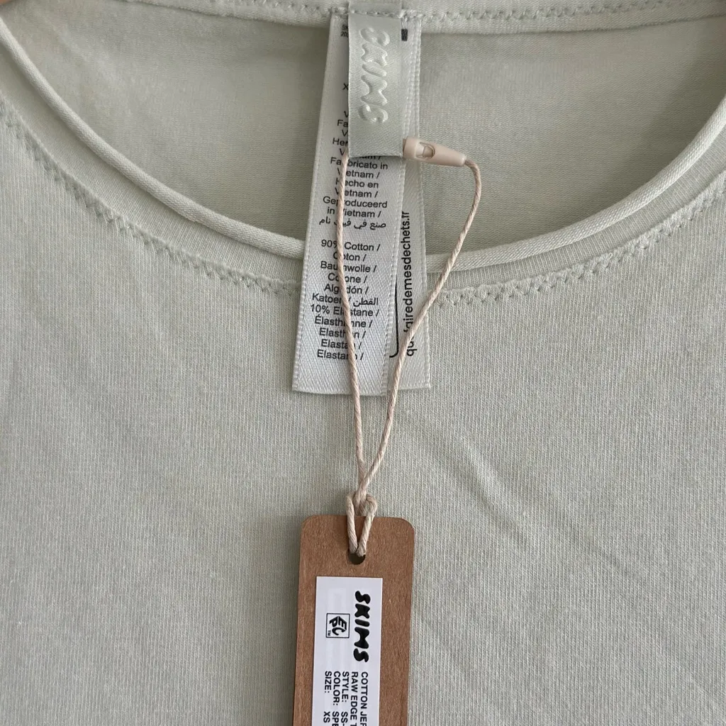 Skims Cotton Jersey T-Shirt Brief Bodysuit in Spearmint, Size Small - Image 8