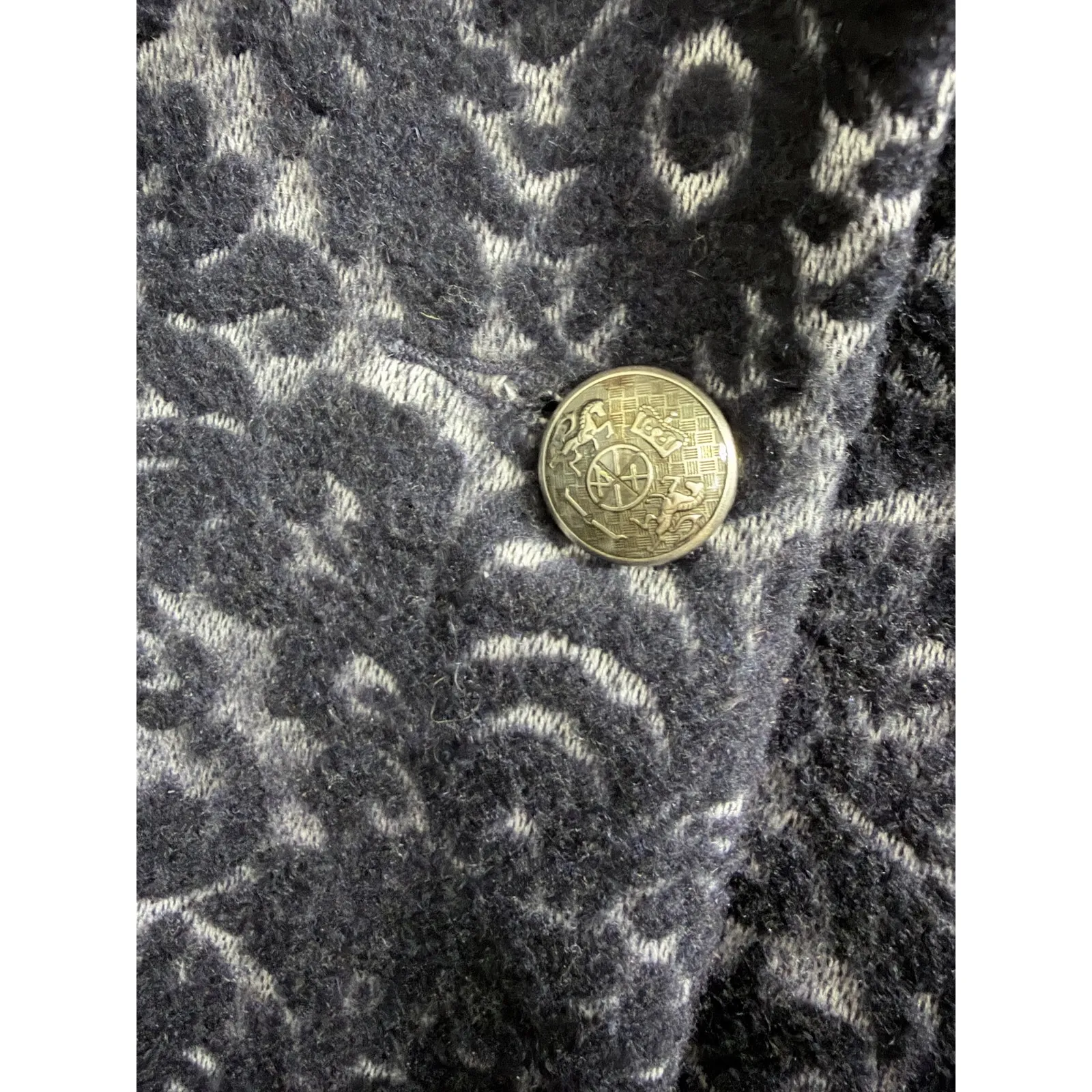 CAbi Jacquard Wool Blend Midnight Blue Damask Blazer size 8 - Image 8