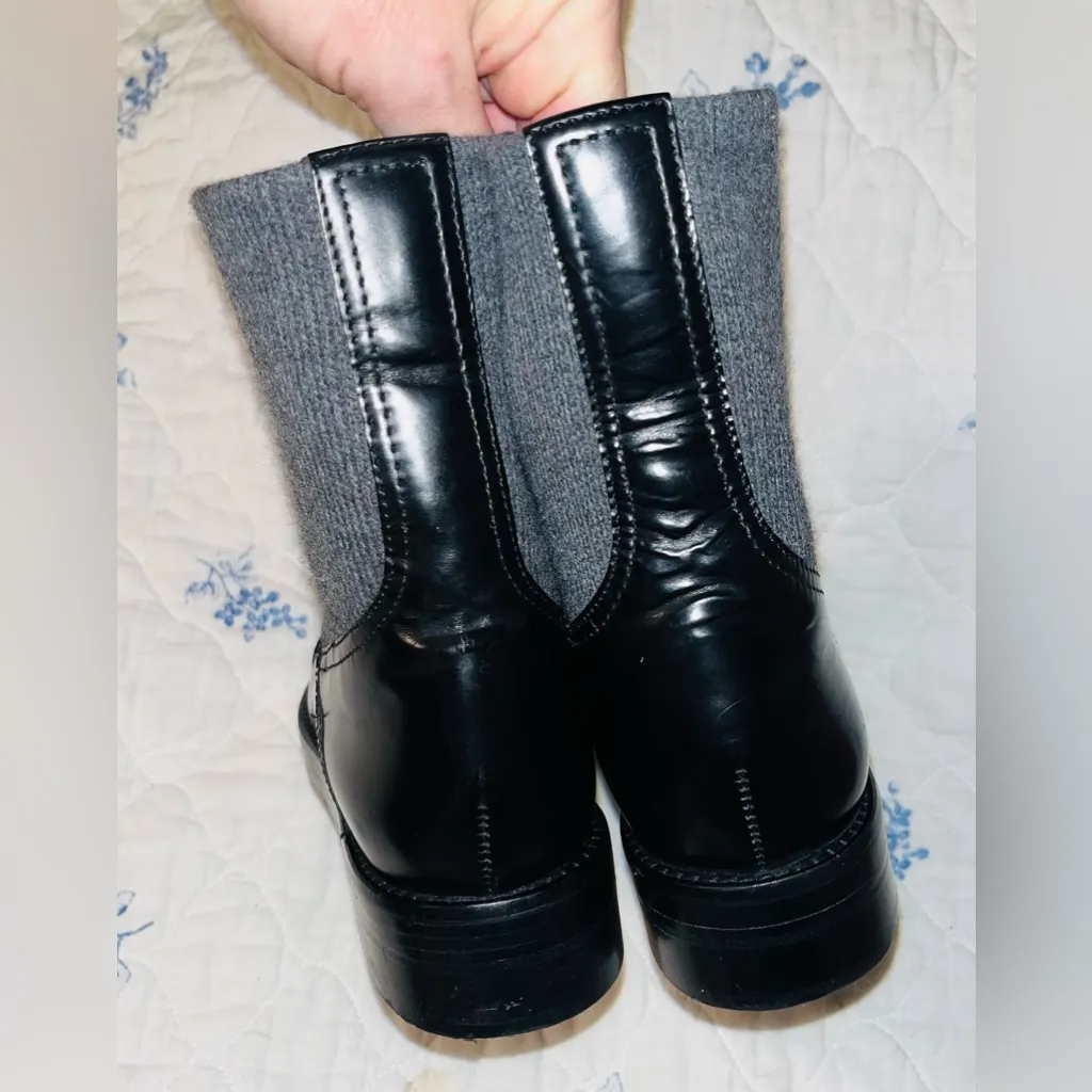 J. Crew Spazzo Rib Cuff Leather Boots sz 8 - Image 6