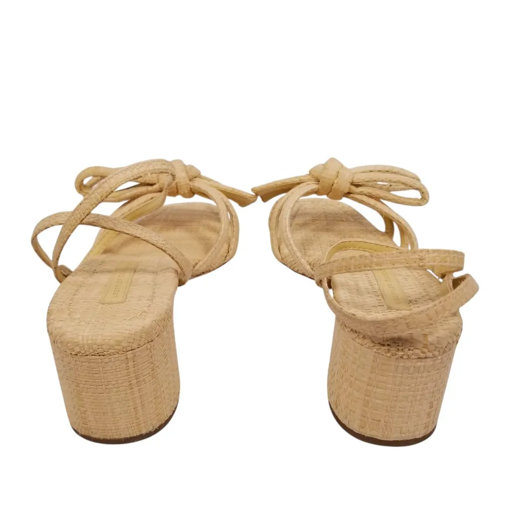 Loeffler Randall Mikel Natural Bow Mid−Heel Sandal Sz 8 - Image 5