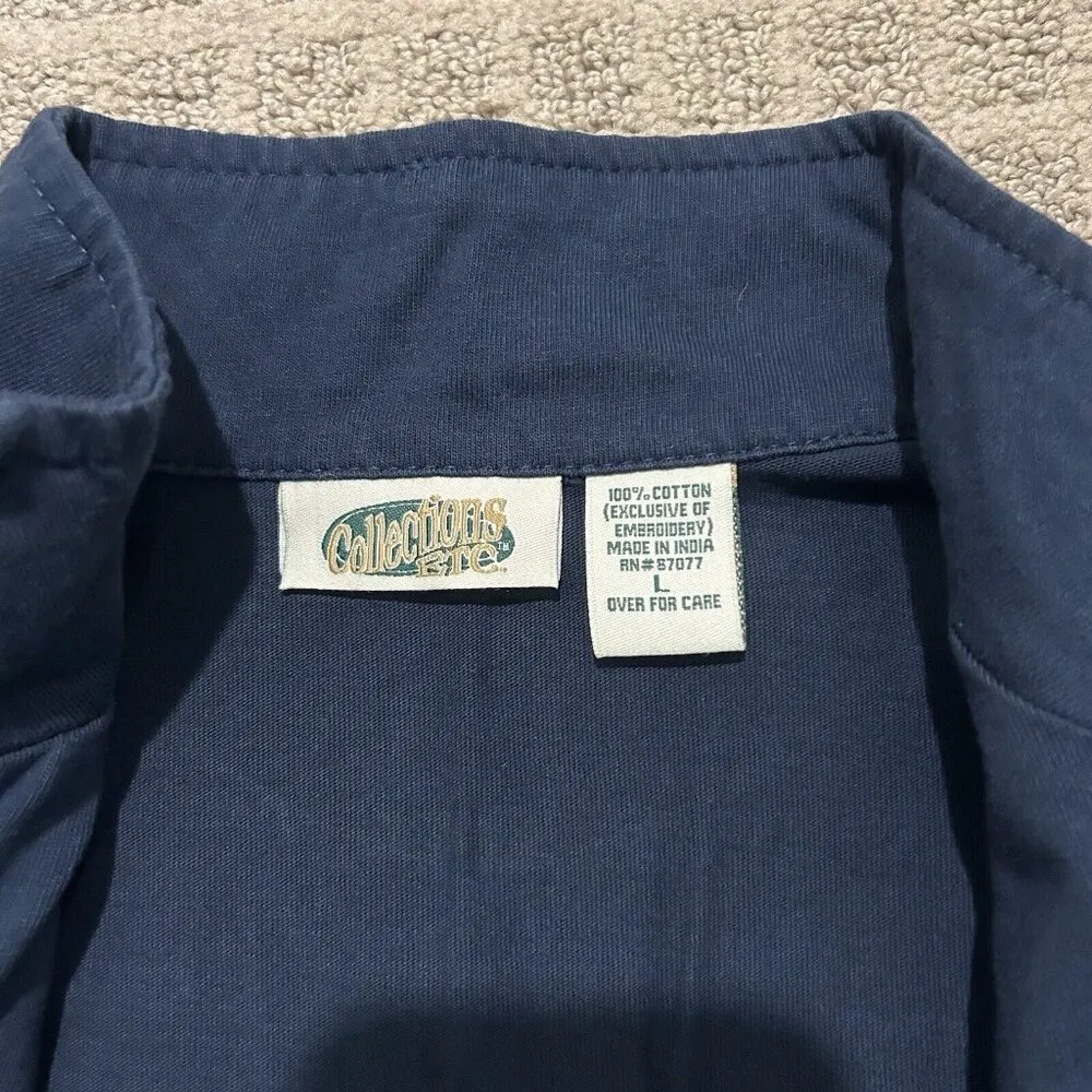 Vintage Collections ETC Womens Snowflake Vest Navy Blue Size Large L Holiday - Image 6