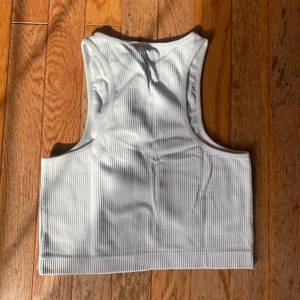 white high neck ribbed tank top - Image 6