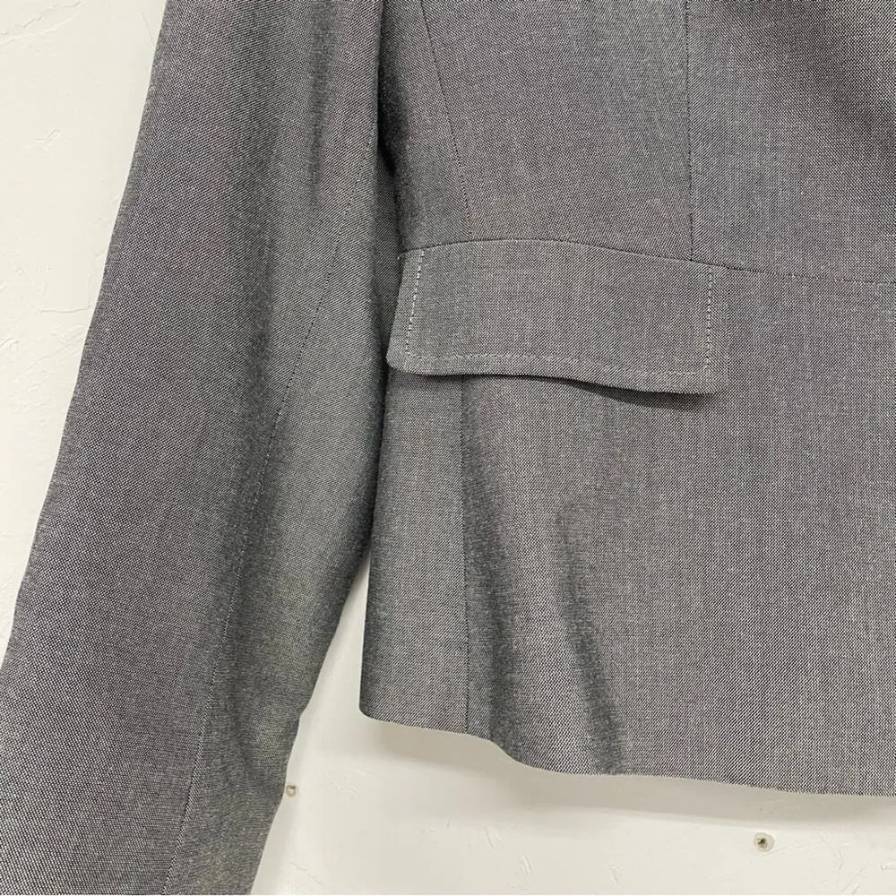 Tahari ASL Grey Fitted Three Button Blazer Jacket Womens 8P Dark Academia - Image 3