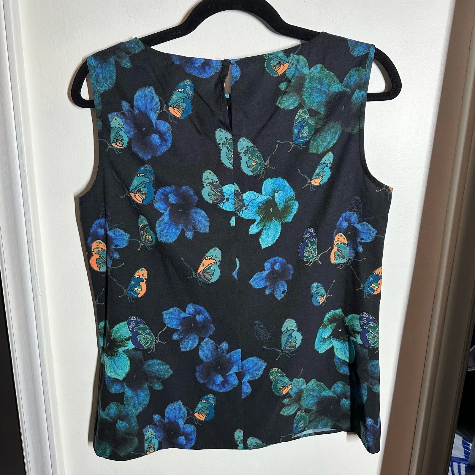 LaDress by Simone Women's Butterfly Black Blue Matching Set Size Small Floral - Image 5