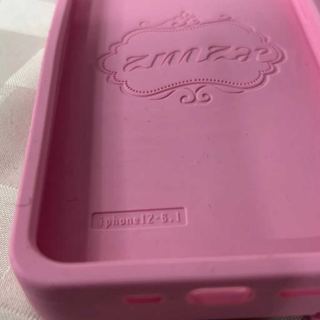 Pink Quilted iPhone 12 Case with Handle - Image 3