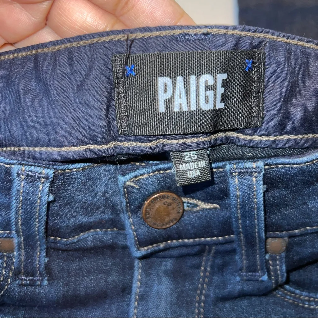PAIGE Hoxton‎ Ultra Skinny Jean Stretch Dark Wash Denim Size 25 - Image 10