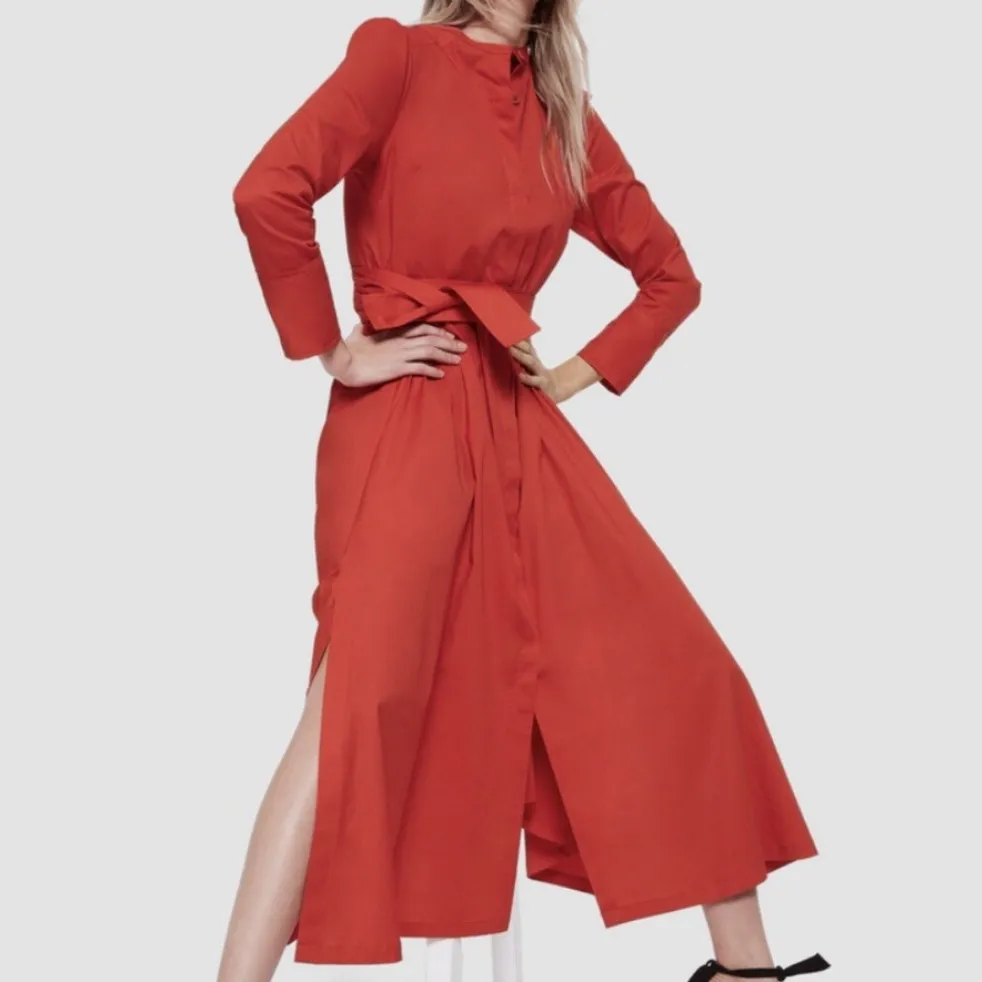 G. Label by GOOP Sarah Poplin Shirtdress in red 4 NEW - Image 3