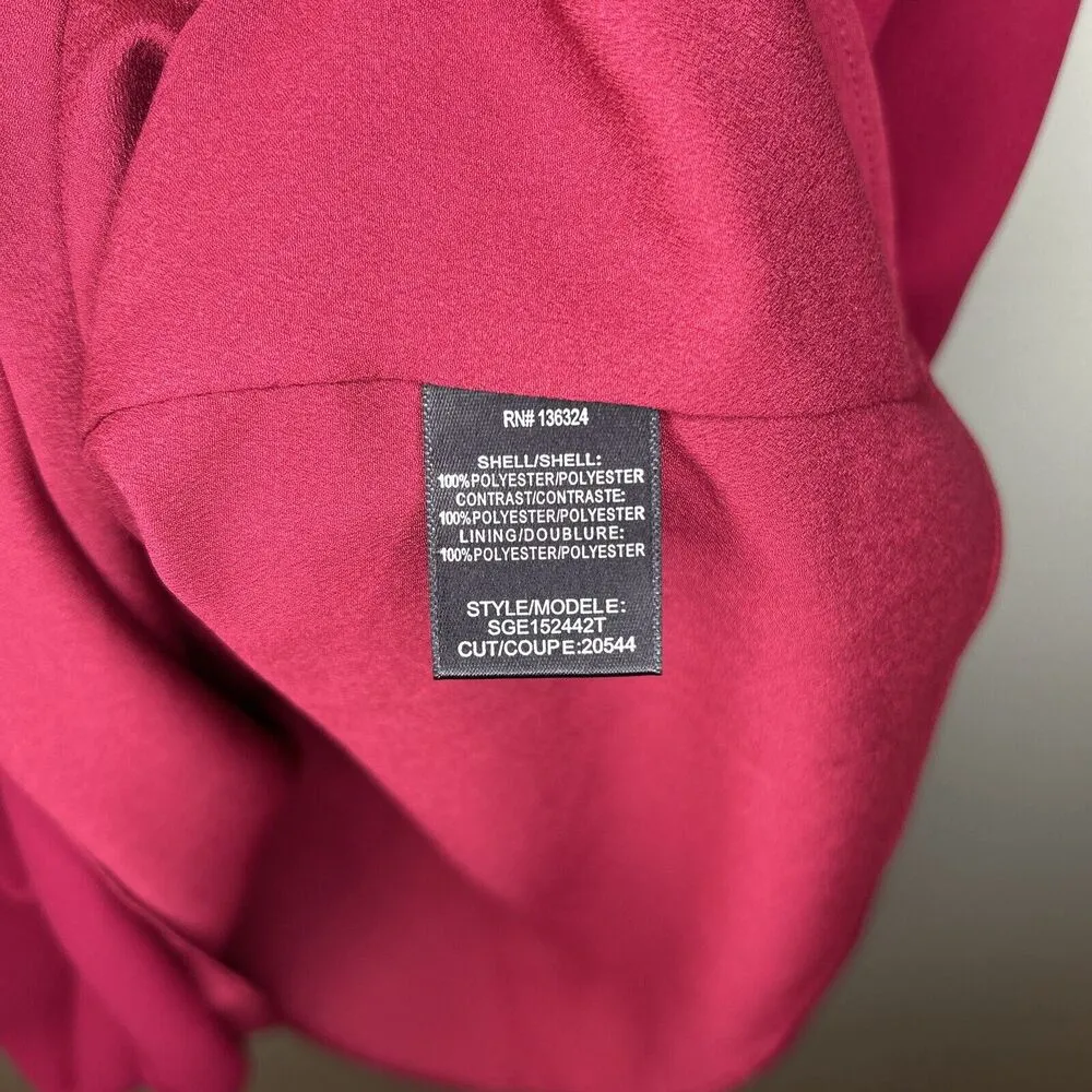 Halston Heritage Flowy Mini Dress Off The Shoulder Ruffle Trim Pink Women’s 2 - Image 6