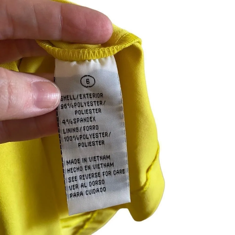 Shelby & Palmer NEW yellowish green Form fitting dress pleated washable size 6 - Image 6