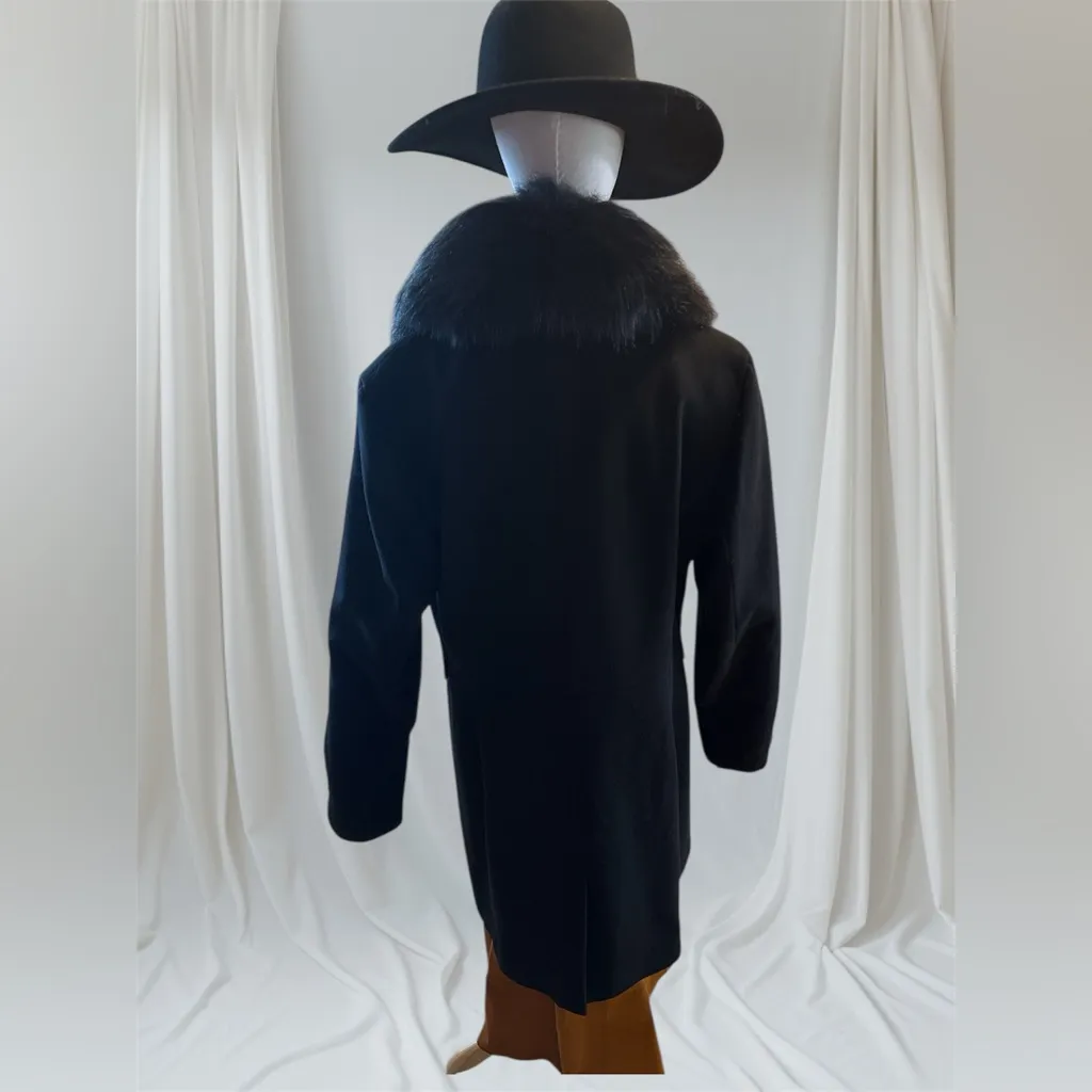 Ivanka Trump Single Breasted Wool Cashmere Coat Removable Faux Fur Collar sz 16 - Image 7