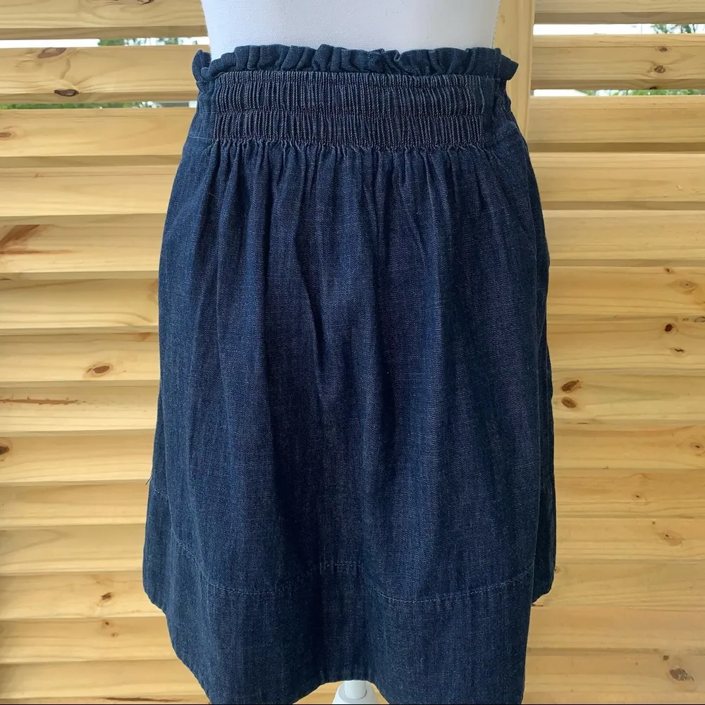 Merona Cotton Denim Drawstring Pleated Skirt S - Image 4