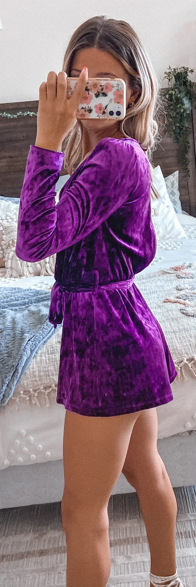 Topshop Purple Velvet Romper - Image 3