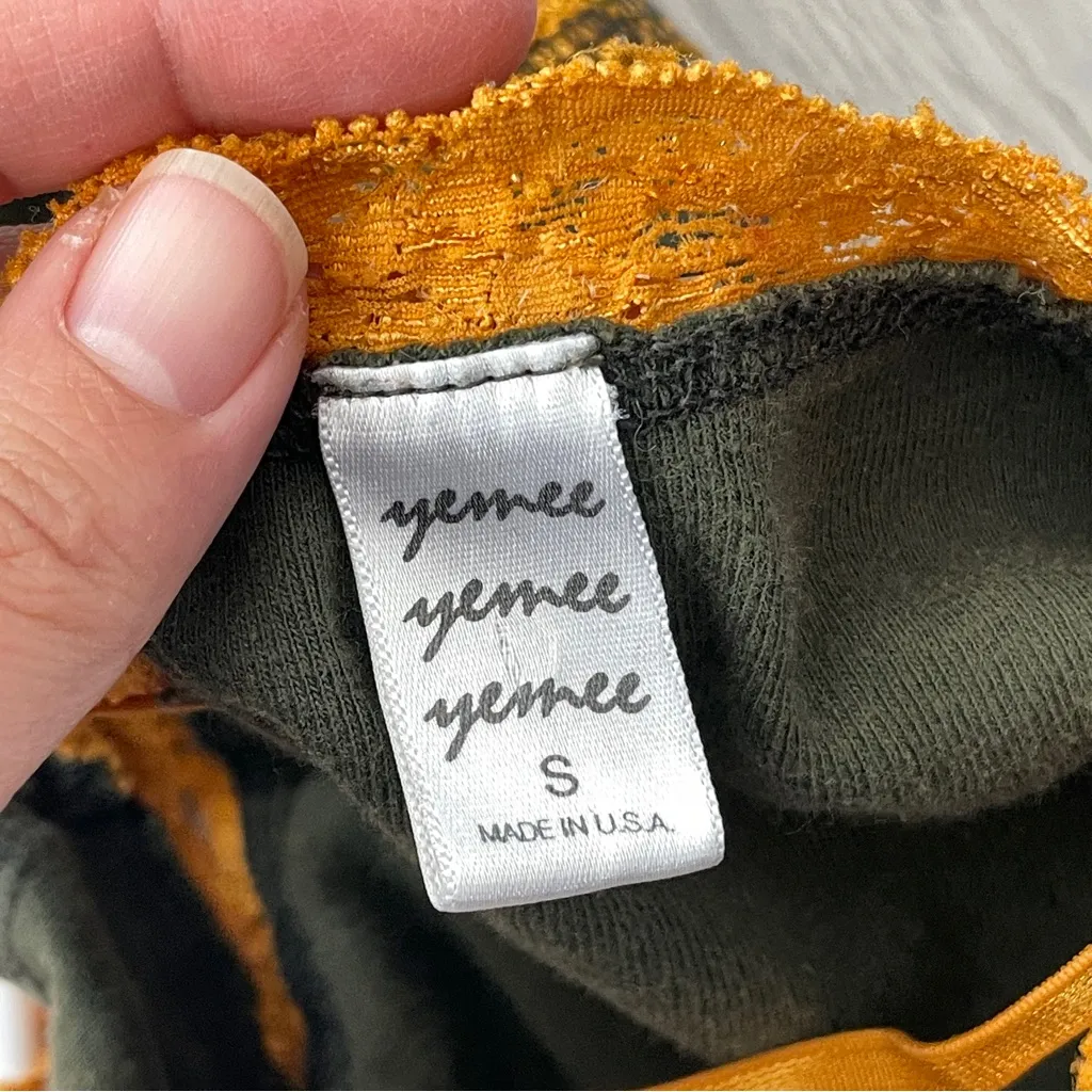 Y2K Lace Cami Tank Top crop womens Green Orange (small) vintage summer party - Image 2