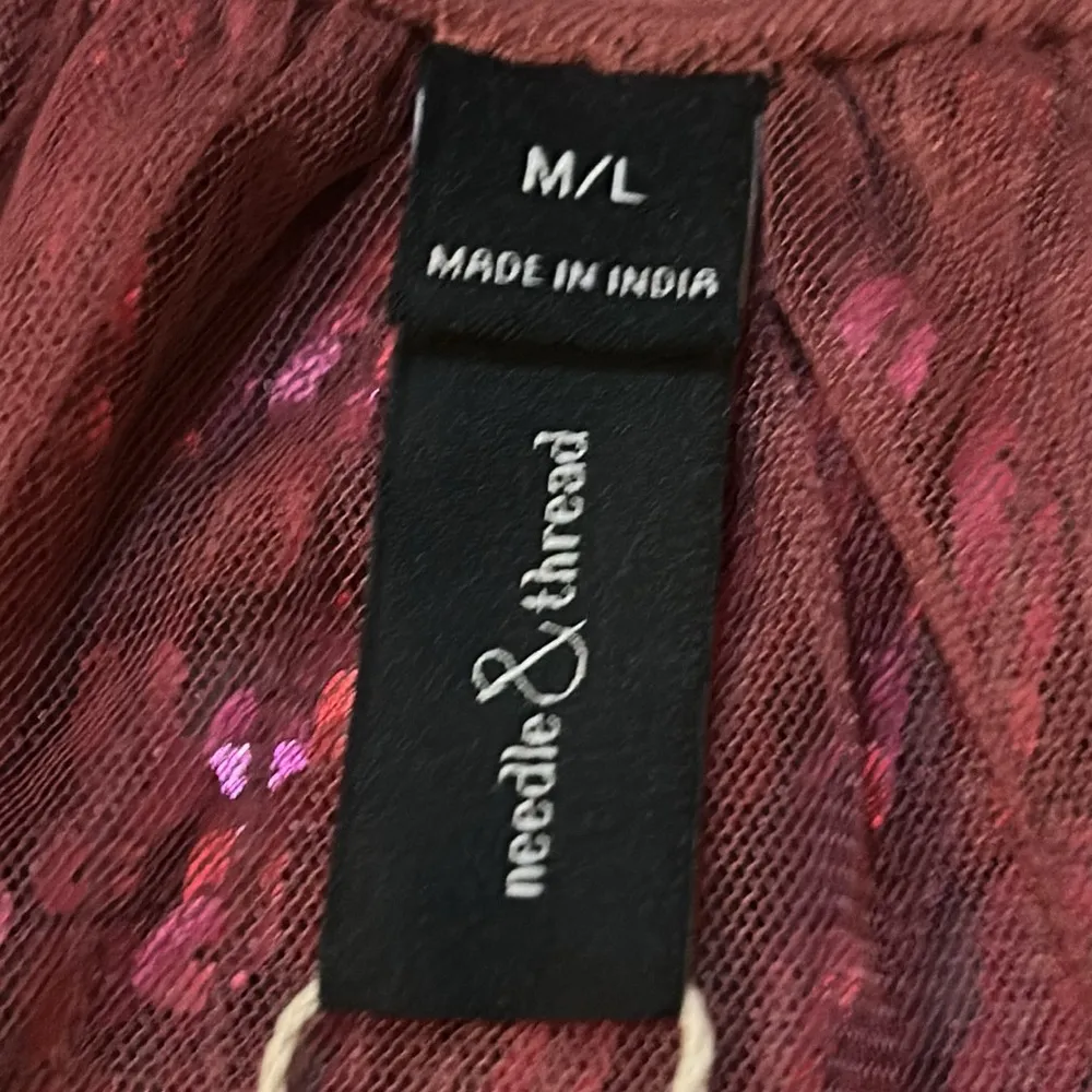 NEEDLE & THREAD Scarlett Sequin Cape In Red Size M/L - Image 5