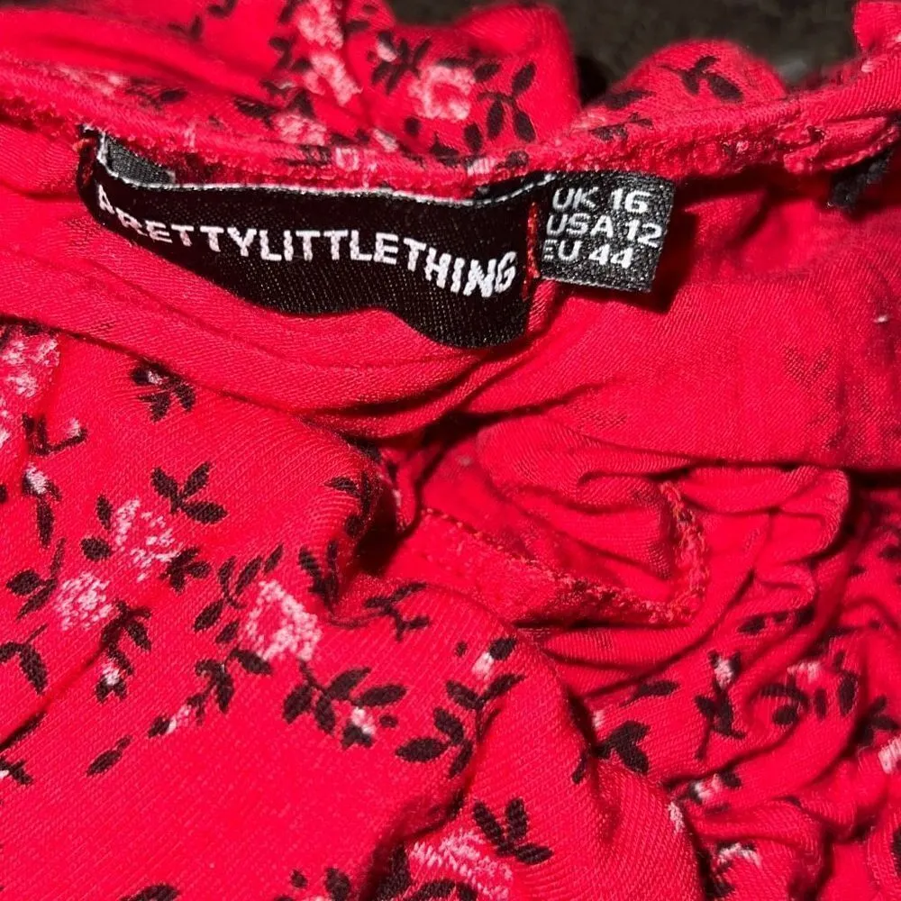 ✨Red Ditsy Floral Print Frill Detail Shift Dress✨ - Image 10