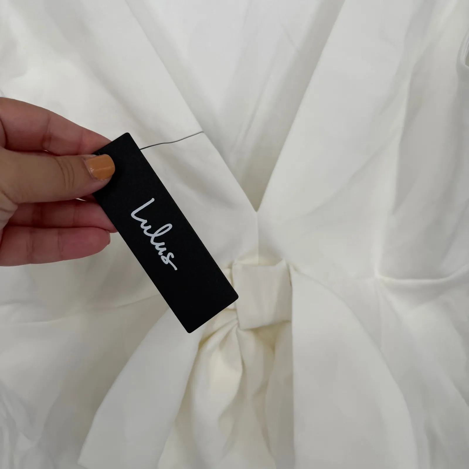 Lulus Blissfully Beaming White Sleeveless Bow‎ Mini Dress Size XL - Image 10