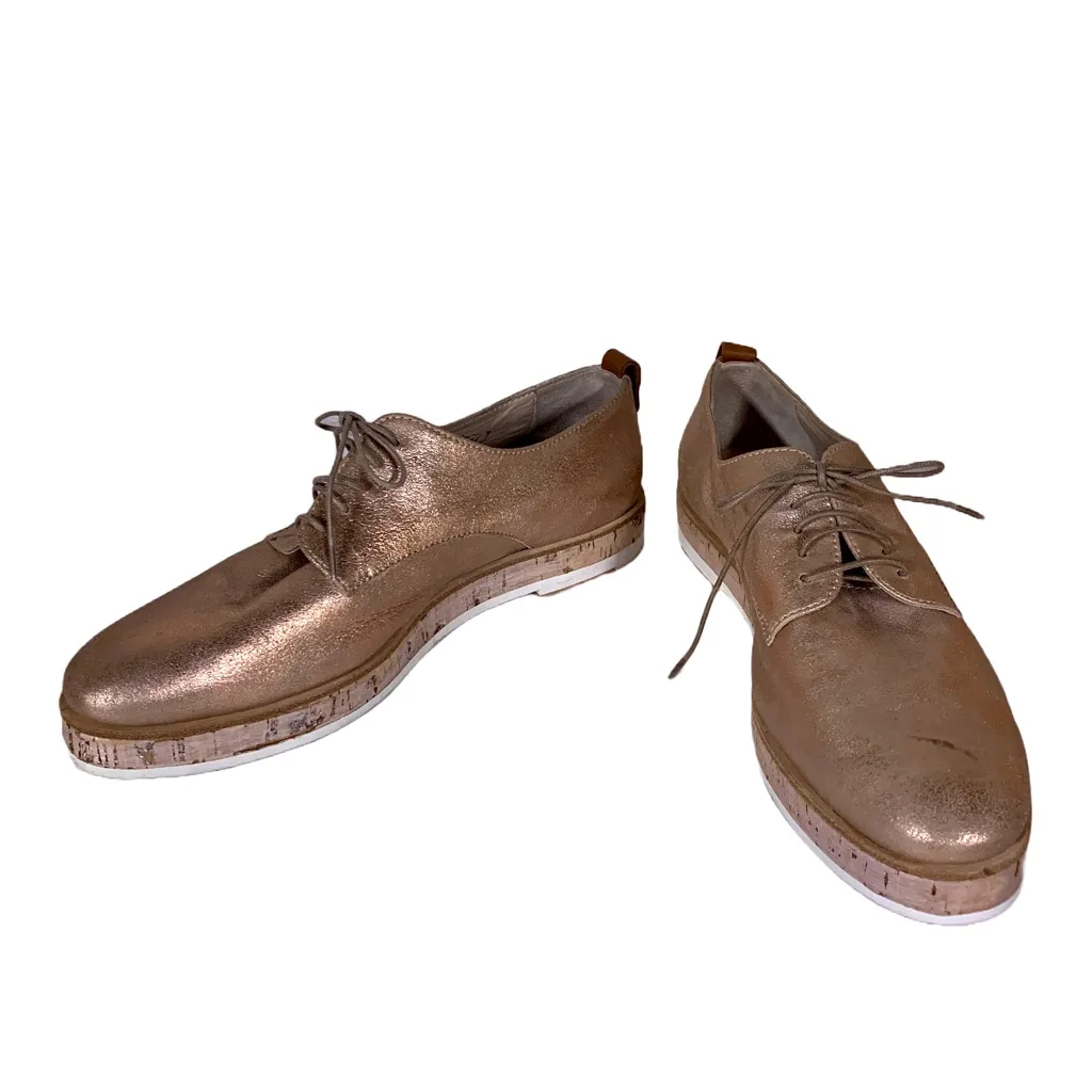 ATTILIO GIUSTI LEOMBRUNI AGL "JULIET" ROSE GOLD METALLIC LOAFERS (38) Pink Size 8 - Image 5