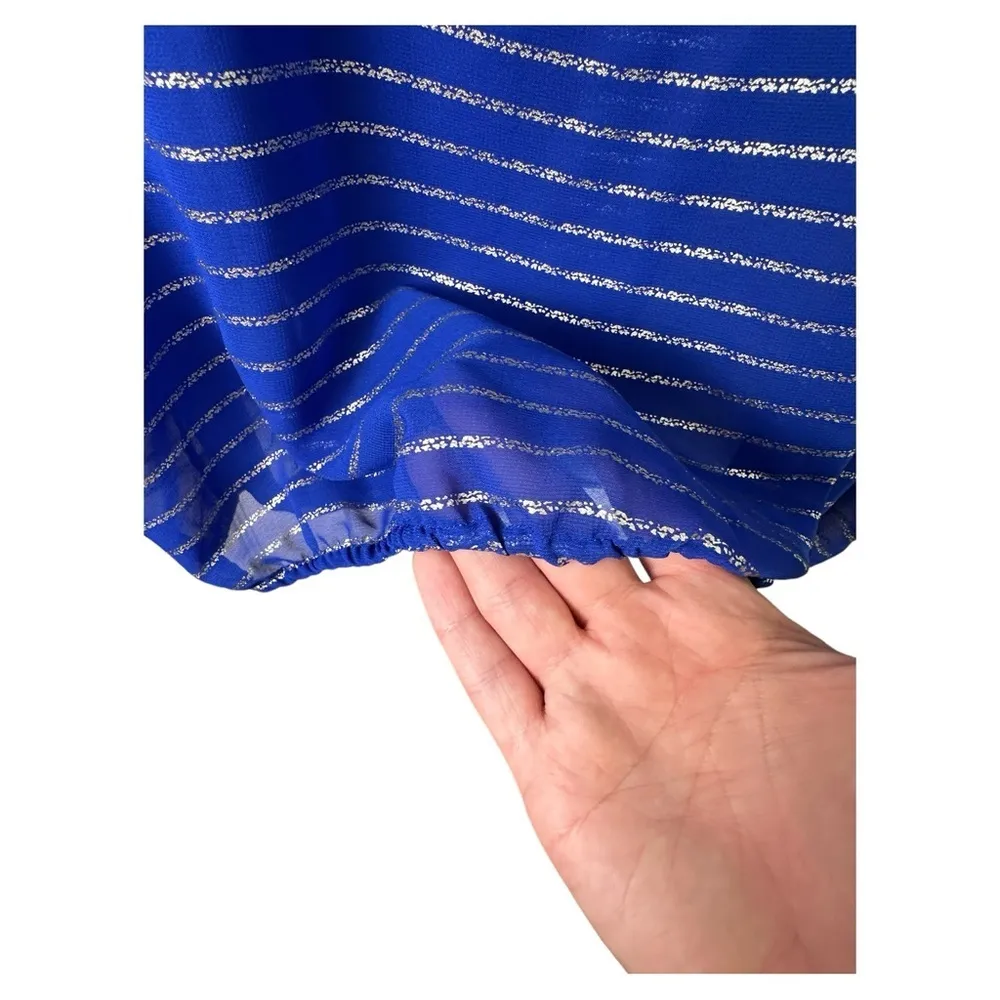 Chicos Blouse Size 3 Sheer Tie Front Long Sleeve Swimsuit Cover Up Lightweight - Image 6