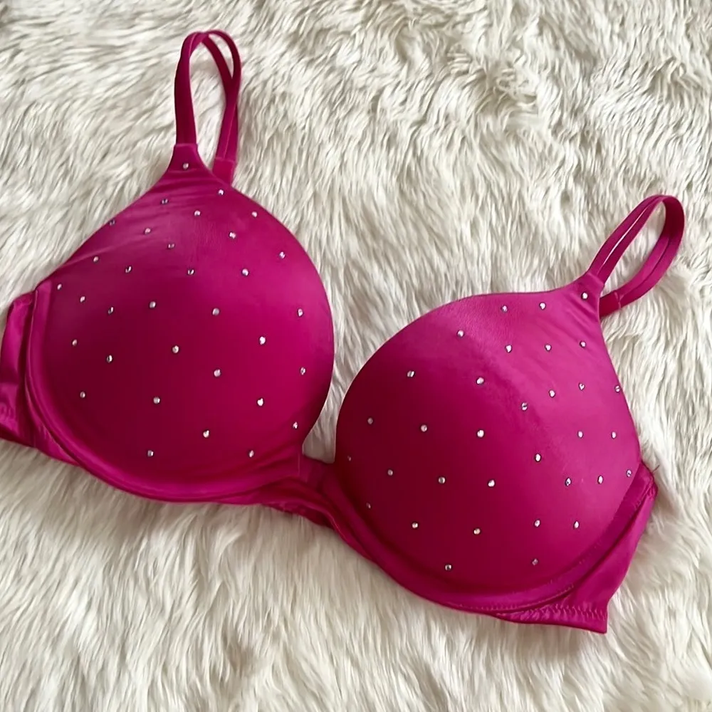 Y2K Victoria’s Secret Rhinestone Push Up Bra - Image 3