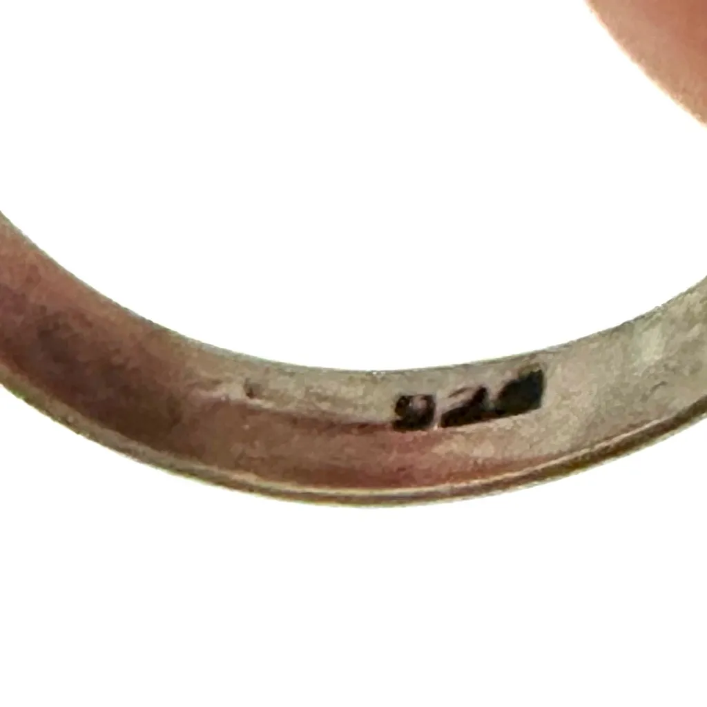 Vintage Boho Lapis Lazuli Teardrop Statement Ring Sterling Silver Sz 10 Blue - Image 5