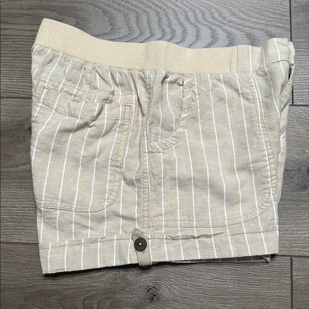 Carve Designs Lanikai Linen Blend Hiking Casual Travel Shorts Cream Tan Size 0 - Image 3