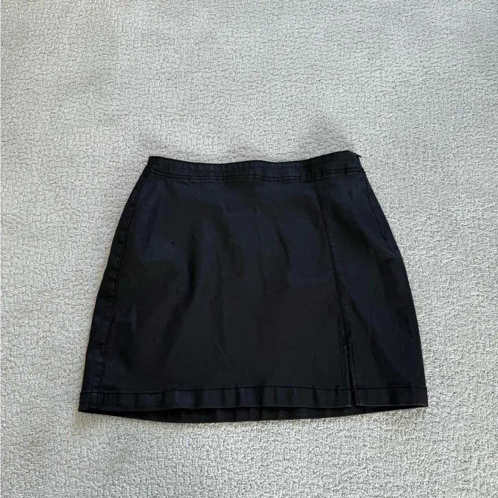 Indigo rising black pleather skirt large mini size medium party holiday cocktail - Image 9