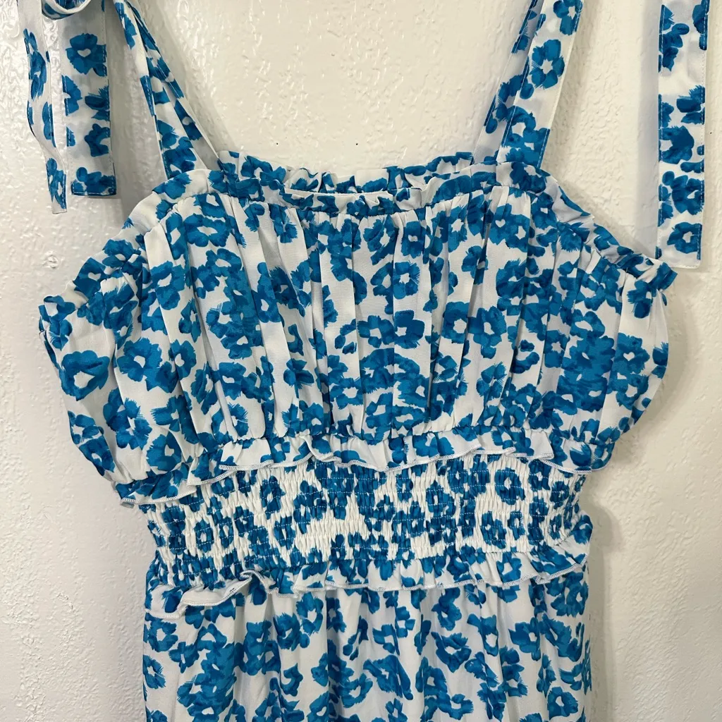 Pink Lily Blue Floral Maxi Dress Size small - Image 4