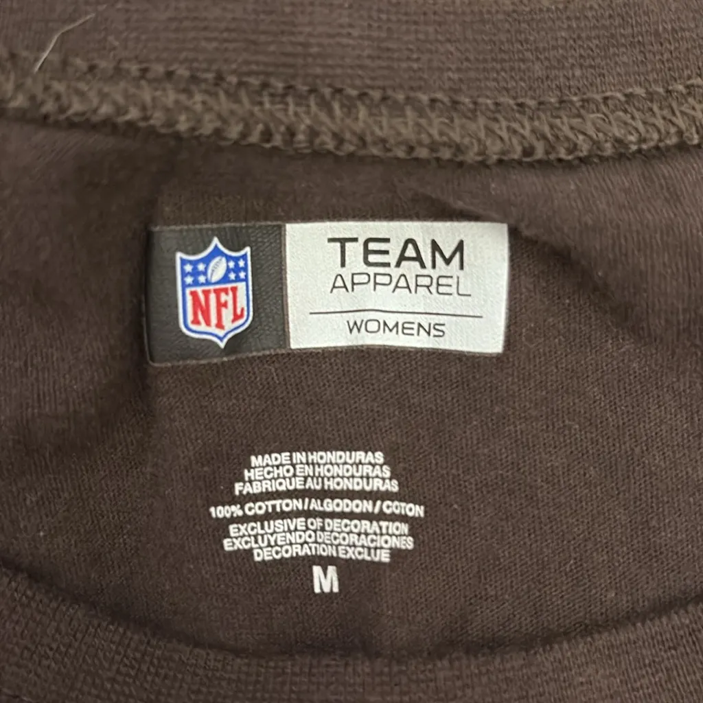 NFL Team Apparel Brown & White Cleveland Browns Football Women's Tee Size Medium - Image 5