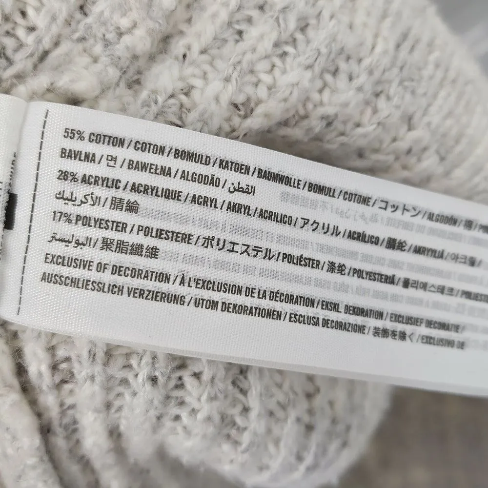 Abercrombie & Fitch Cable Knit Mock Neck Sweater Button Back Pullover Size M - Image 10