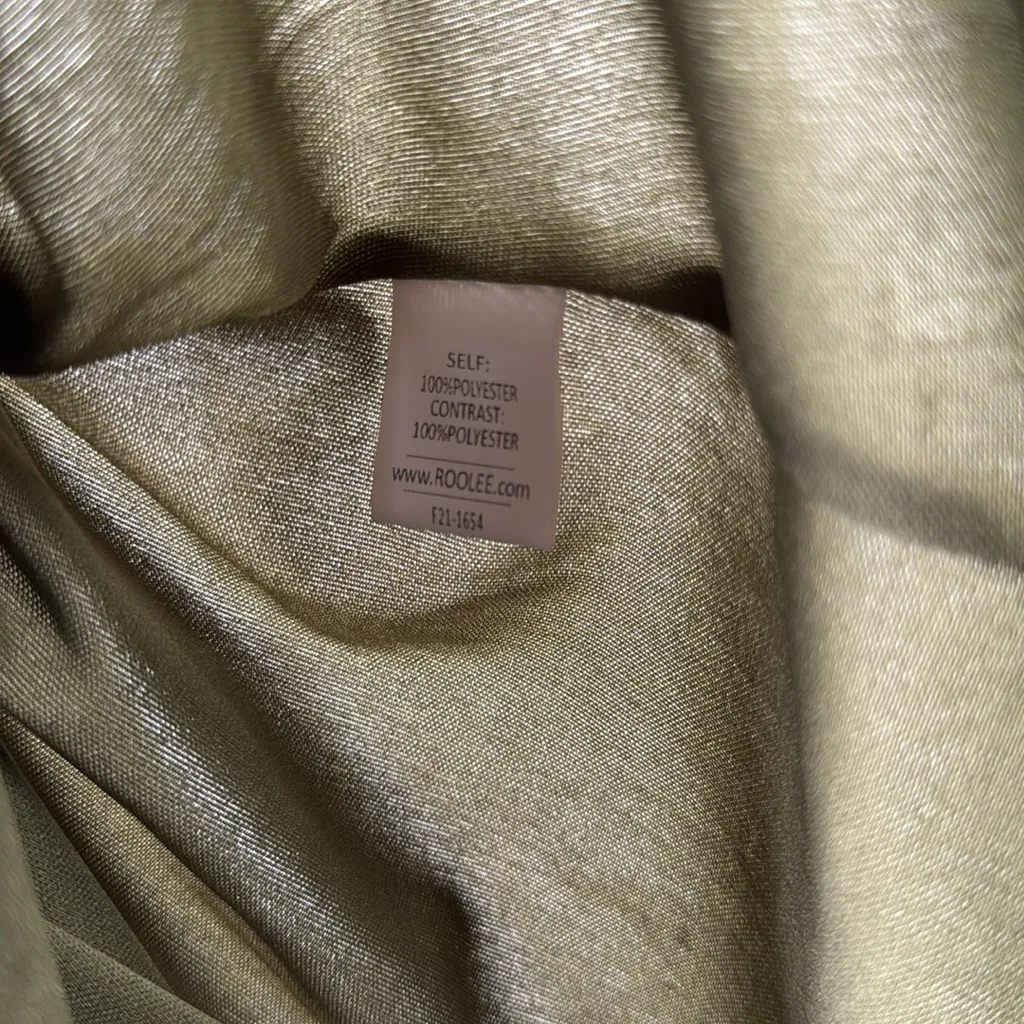 Roolee Olive Green wrap skirt Maxi Dress Flowy XL short sleeve lined boho casual - Image 13